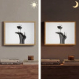 Hak - Wijn - Minimalistisch - Zwart Light Box met batterij (Wandlamp) middel -sfeer3