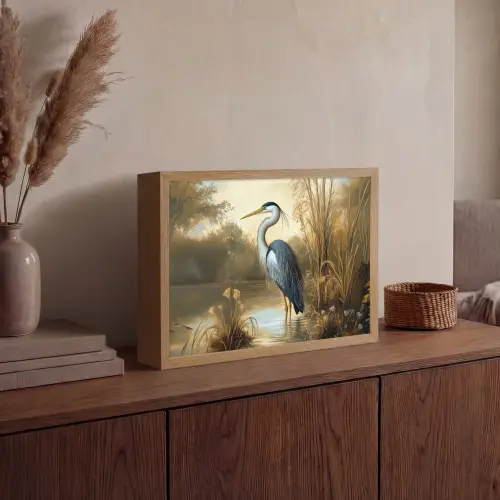 Reiger - Water - Planten Light Box met batterij (Wandlamp) middel -sfeer2