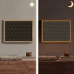 Zeshoek - Zwart - Goud - Bloem Light Box met batterij (Wandlamp) middel 907 -sfeer3