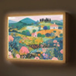Heuvellandschap - Fantasierijk - Kleurcontrasten Light Box met batterij (Wandlamp) middel -z3d_website