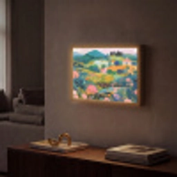 Heuvellandschap - Fantasierijk - Kleurcontrasten Light Box met batterij (Wandlamp) middel -sfeer1