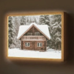 Huis - Bos - Winter - Natuur - Sneeuw Light Box met batterij (Wandlamp) middel -z3d_website
