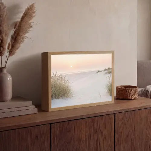 Horizon - Duinlandschap - Zand Light Box met batterij (Wandlamp) middel -sfeer2