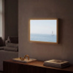 Horizon - Zeilboot - Zee Light Box met batterij (Wandlamp) middel -sfeer1