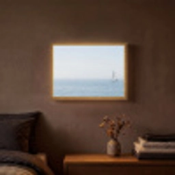 Horizon - Zeilboot - Zee Light Box met batterij (Wandlamp) middel -sfeer4
