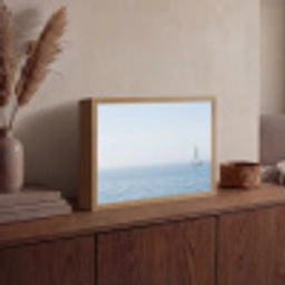 Horizon - Zeilboot - Zee Light Box met batterij (Wandlamp) middel -sfeer2