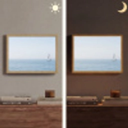 Horizon - Zeilboot - Zee Light Box met batterij (Wandlamp) middel -sfeer3