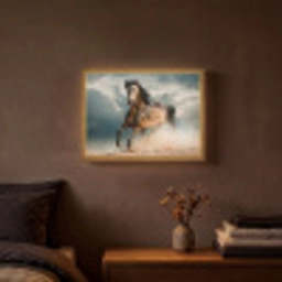 Paard - Dieren - Bruin - Natuur Light Box met batterij (Wandlamp) middel -sfeer4