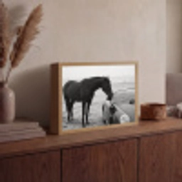 Paard - Auto - Zwart - Wit Light Box met batterij (Wandlamp) middel -sfeer2