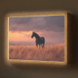 Paard - Wolken - Open veld Light Box met batterij (Wandlamp) middel -z3d_website