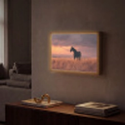 Paard - Wolken - Open veld Light Box met batterij (Wandlamp) middel -sfeer1