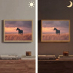 Paard - Wolken - Open veld Light Box met batterij (Wandlamp) middel -sfeer3