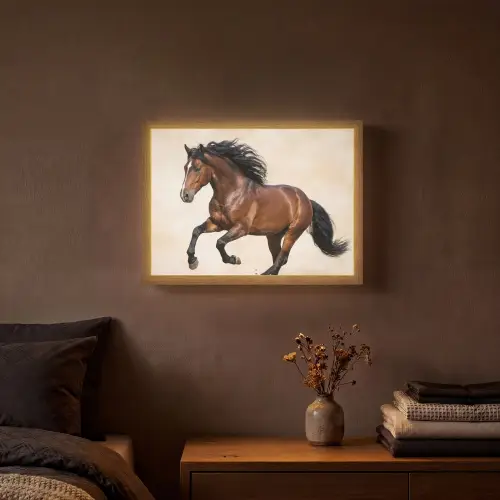 Paard - Galop - Energie Light Box met batterij (Wandlamp) middel -sfeer4