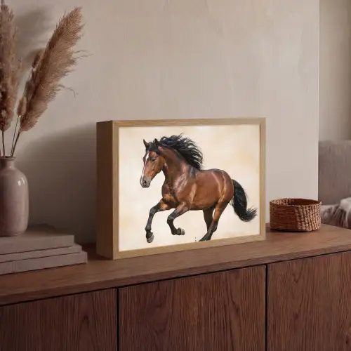 Paard - Galop - Energie Light Box met batterij (Wandlamp) middel -sfeer2