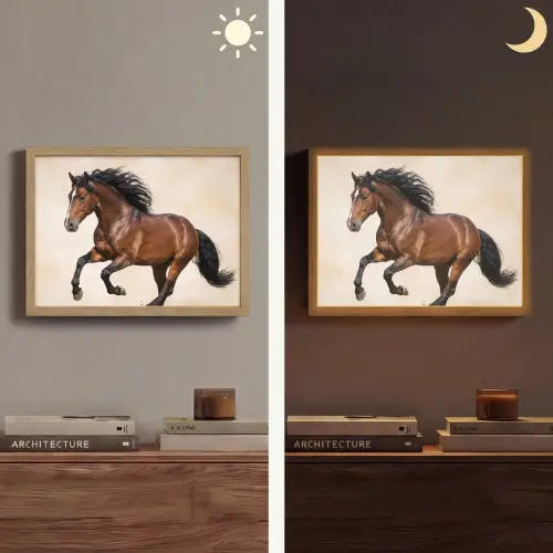Paard - Galop - Energie Light Box met batterij (Wandlamp) middel -sfeer3
