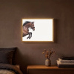Paard - Springen - Modern Light Box met batterij (Wandlamp) middel -sfeer4