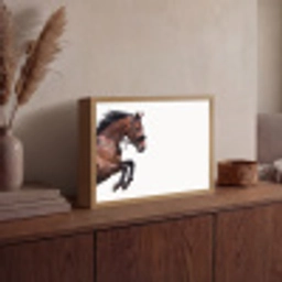 Paard - Springen - Modern Light Box met batterij (Wandlamp) middel -sfeer2