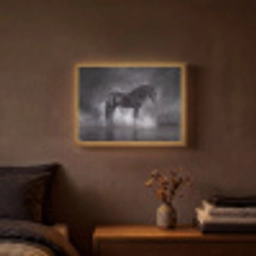 Paard - Magisch - Zwart Light Box met batterij (Wandlamp) middel -sfeer4