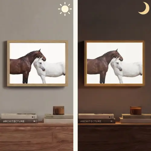 Paard - Modern - Balans Light Box met batterij (Wandlamp) middel -sfeer3