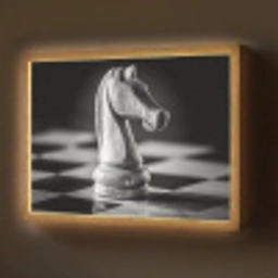 Paard - Hout - Schaalbord - Zwart Light Box met batterij (Wandlamp) middel -z3d_website