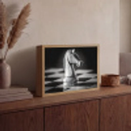 Paard - Hout - Schaalbord - Zwart Light Box met batterij (Wandlamp) middel -sfeer2