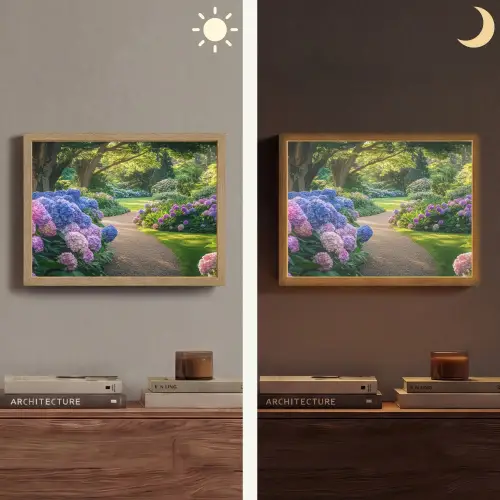 Hortensia- Park - Pad Light Box met batterij (Wandlamp) middel -sfeer3