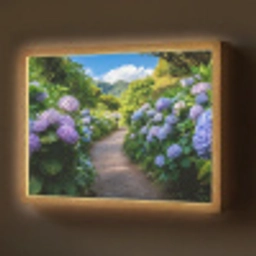 Hortsensia - Pad - Bloemen Light Box met batterij (Wandlamp) middel -z3d_website