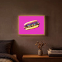 Hotdog - Roze - Retro Light Box met batterij (Wandlamp) middel -sfeer4