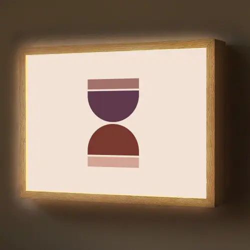 Zandloper - Symmetrisch - Rood - Paars Light Box met batterij (Wandlamp) middel -z3d_website
