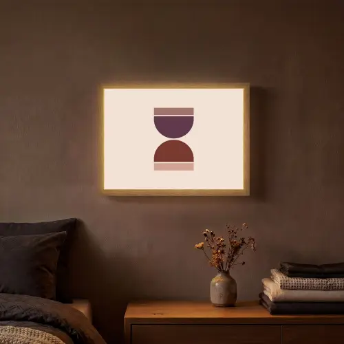 Zandloper - Symmetrisch - Rood - Paars Light Box met batterij (Wandlamp) middel -sfeer4