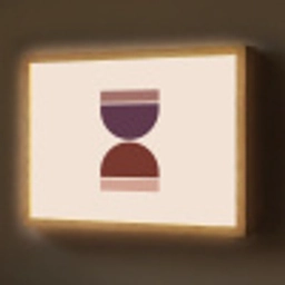 Zandloper - Symmetrisch - Rood - Paars Light Box met batterij (Wandlamp) middel -z3d_website
