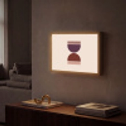 Zandloper - Symmetrisch - Rood - Paars Light Box met batterij (Wandlamp) middel -sfeer1