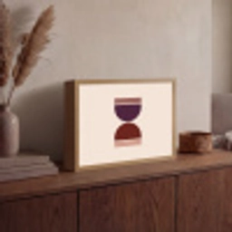 Zandloper - Symmetrisch - Rood - Paars Light Box met batterij (Wandlamp) middel -sfeer2