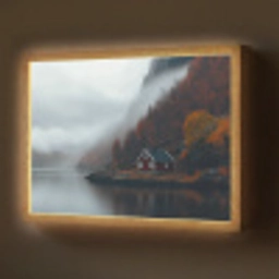 Huis - Rood - Bergen - Water Light Box met batterij (Wandlamp) middel -z3d_website