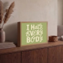 I hate everybody - Groen - Retro Light Box met batterij (Wandlamp) middel -sfeer2
