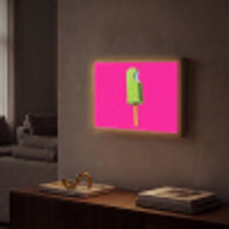 Ijsje - Stokje - Minimalistisch - Groen Light Box met batterij (Wandlamp) middel -sfeer1
