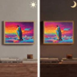 Ijsschots - Pinguïn - Abstract - Lucht Light Box met batterij (Wandlamp) middel -sfeer3