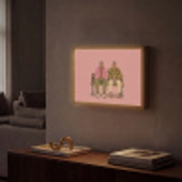 Illustratie - Bankje - Personen - Minimalistisch Light Box met batterij (Wandlamp) middel -sfeer1
