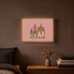 Illustratie - Bankje - Personen - Minimalistisch Light Box met batterij (Wandlamp) middel -sfeer4