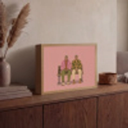 Illustratie - Bankje - Personen - Minimalistisch Light Box met batterij (Wandlamp) middel -sfeer2