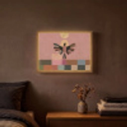Illustratie - Vogel - Vlakken - Kleurrijk Light Box met batterij (Wandlamp) middel -sfeer4