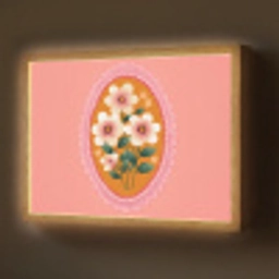 Illustratie - Bloemen - Rand - Roze Light Box met batterij (Wandlamp) middel -z3d_website