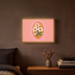 Illustratie - Bloemen - Rand - Roze Light Box met batterij (Wandlamp) middel -sfeer4