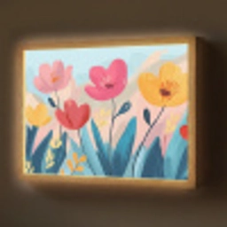 Illustratie - Bloemen - Kleurrijk Light Box met batterij (Wandlamp) middel -z3d_website