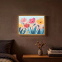 Illustratie - Bloemen - Kleurrijk Light Box met batterij (Wandlamp) middel -sfeer4