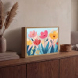 Illustratie - Bloemen - Kleurrijk Light Box met batterij (Wandlamp) middel -sfeer2