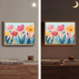 Illustratie - Bloemen - Kleurrijk Light Box met batterij (Wandlamp) middel -sfeer3