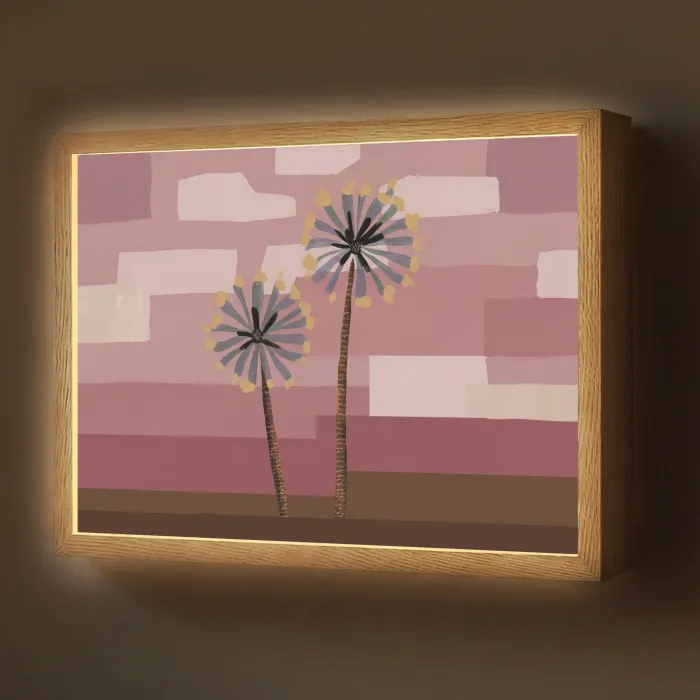 Illustratie - Bloemen - Vlakken - Abstract Light Box met batterij (Wandlamp) middel -z3d_website