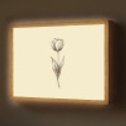 Illustratie - Tulp - Zwart Light Box met batterij (Wandlamp) middel -z3d_website