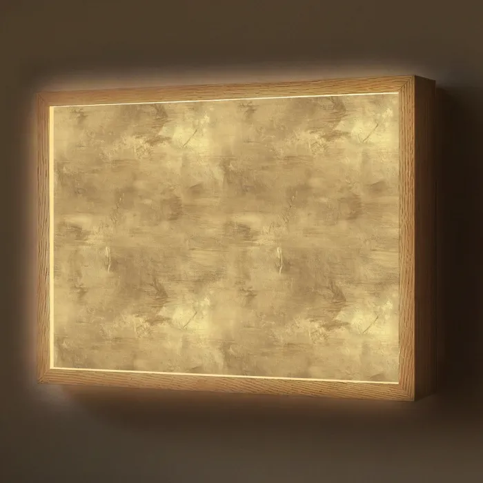 Industrieel - Textuur - Goud Light Box met batterij (Wandlamp) middel 907 -z3d_website